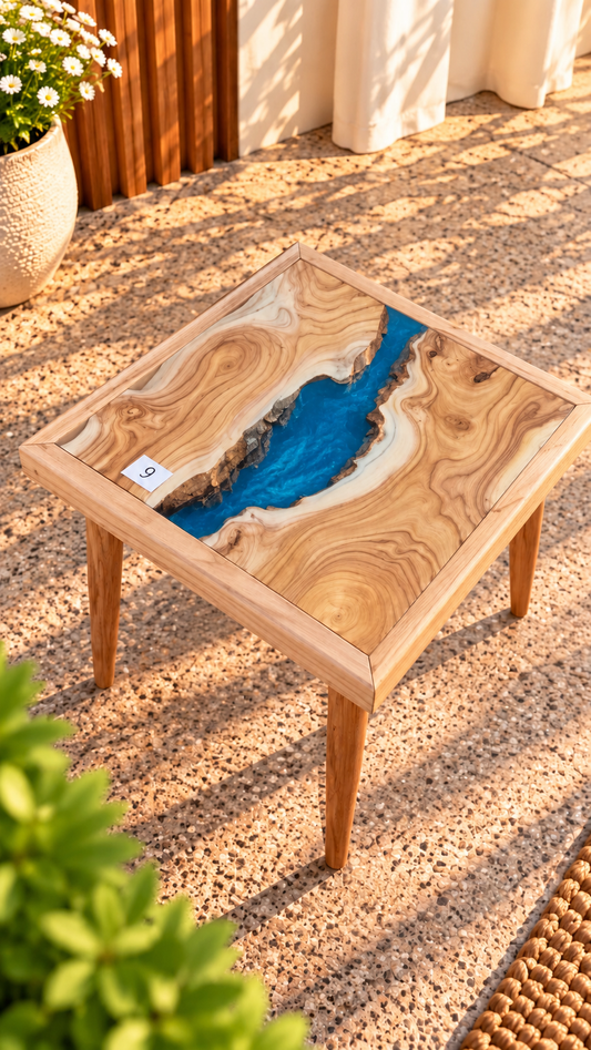 17x17" Wood River Table Base with Legs [Style 9]