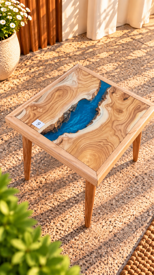 17x17" Wood River Table Base with Legs [Style 9]
