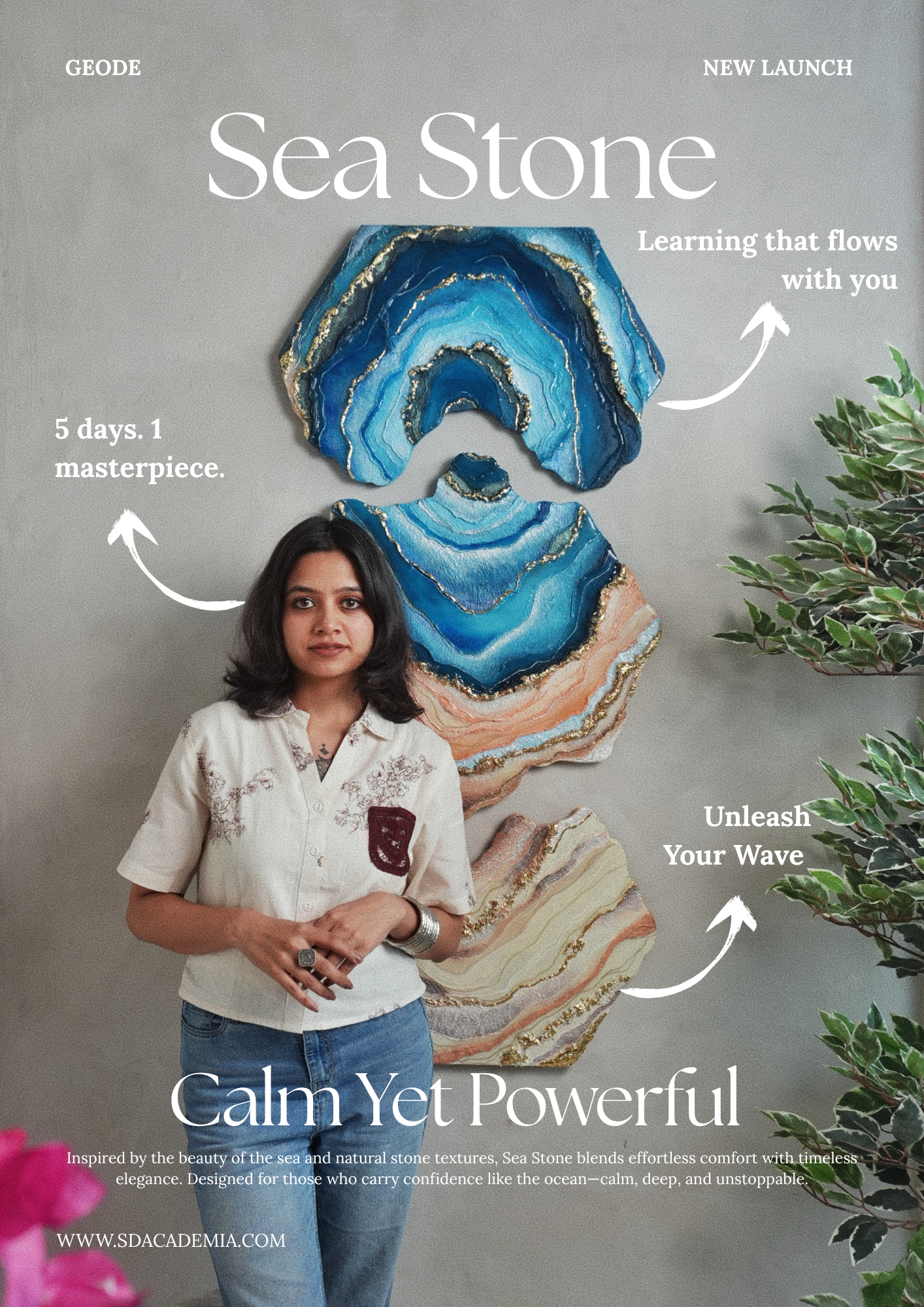 Sea Stone Resin Geode