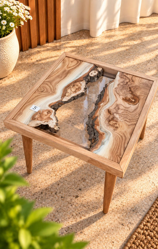 17x17" Wood River Table Base with Legs [Style 5]