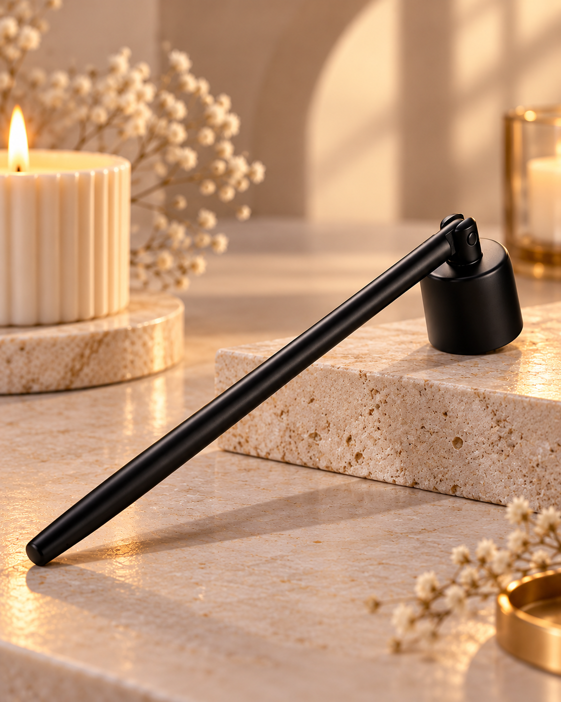 Premium Matte Black Candle Snuffer - Long Handle Extinguisher