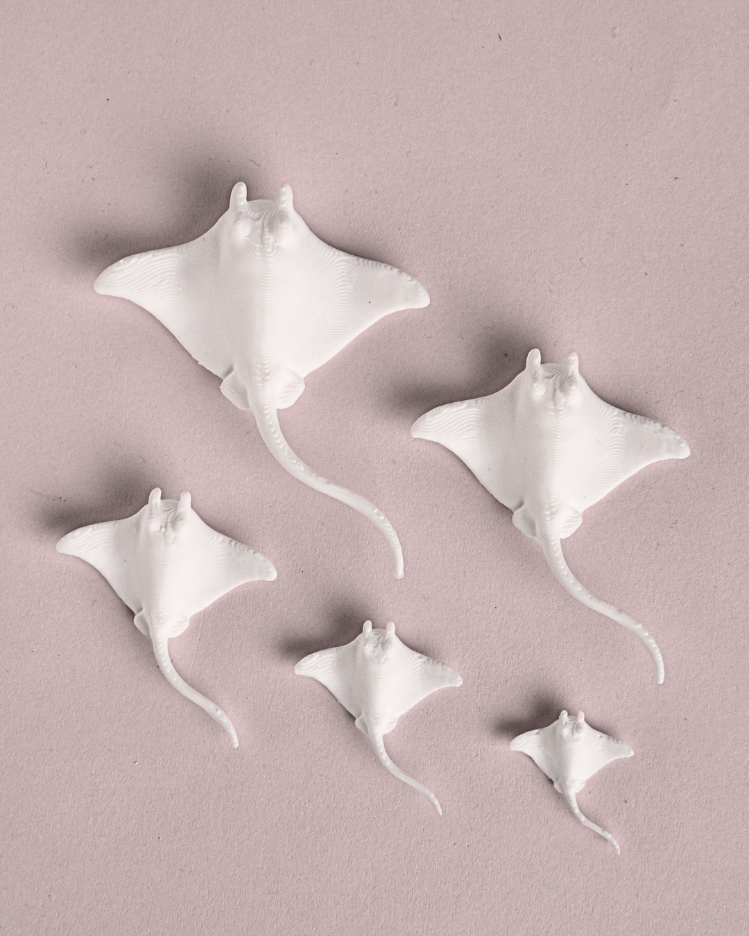 3D Printed Manta Ray Miniature Figure (Set Of 5)
