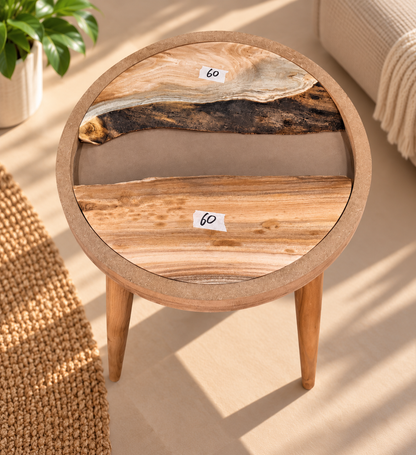 16" Framed Round River Table with Wooden Legs [Style 60]