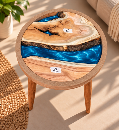 16" Framed Round River Table with Wooden Legs [Style 61]