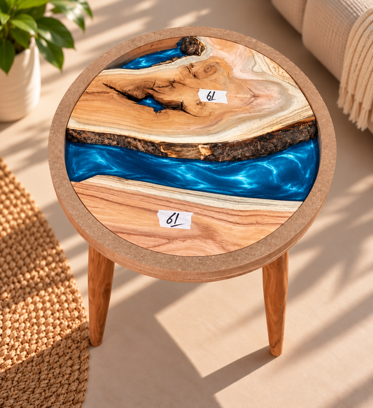 16" Framed Round River Table with Wooden Legs [Style 61]
