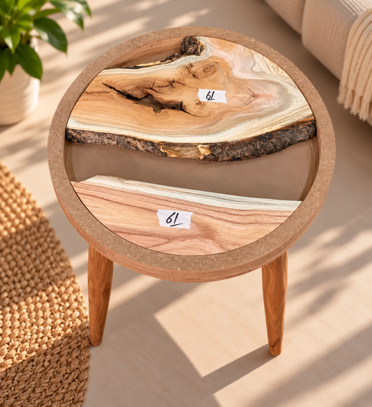 16" Framed Round River Table with Wooden Legs [Style 61]