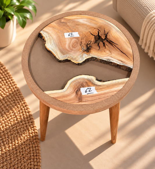 16" Framed Round River Table with Wooden Legs [Style 62]