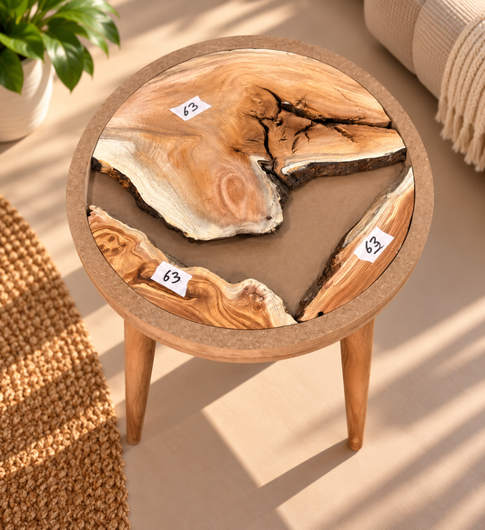 16" Framed Round River Table with Wooden Legs [Style 63]