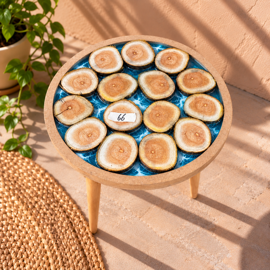 16" Framed Round River Table with Wooden Legs [Style 66]
