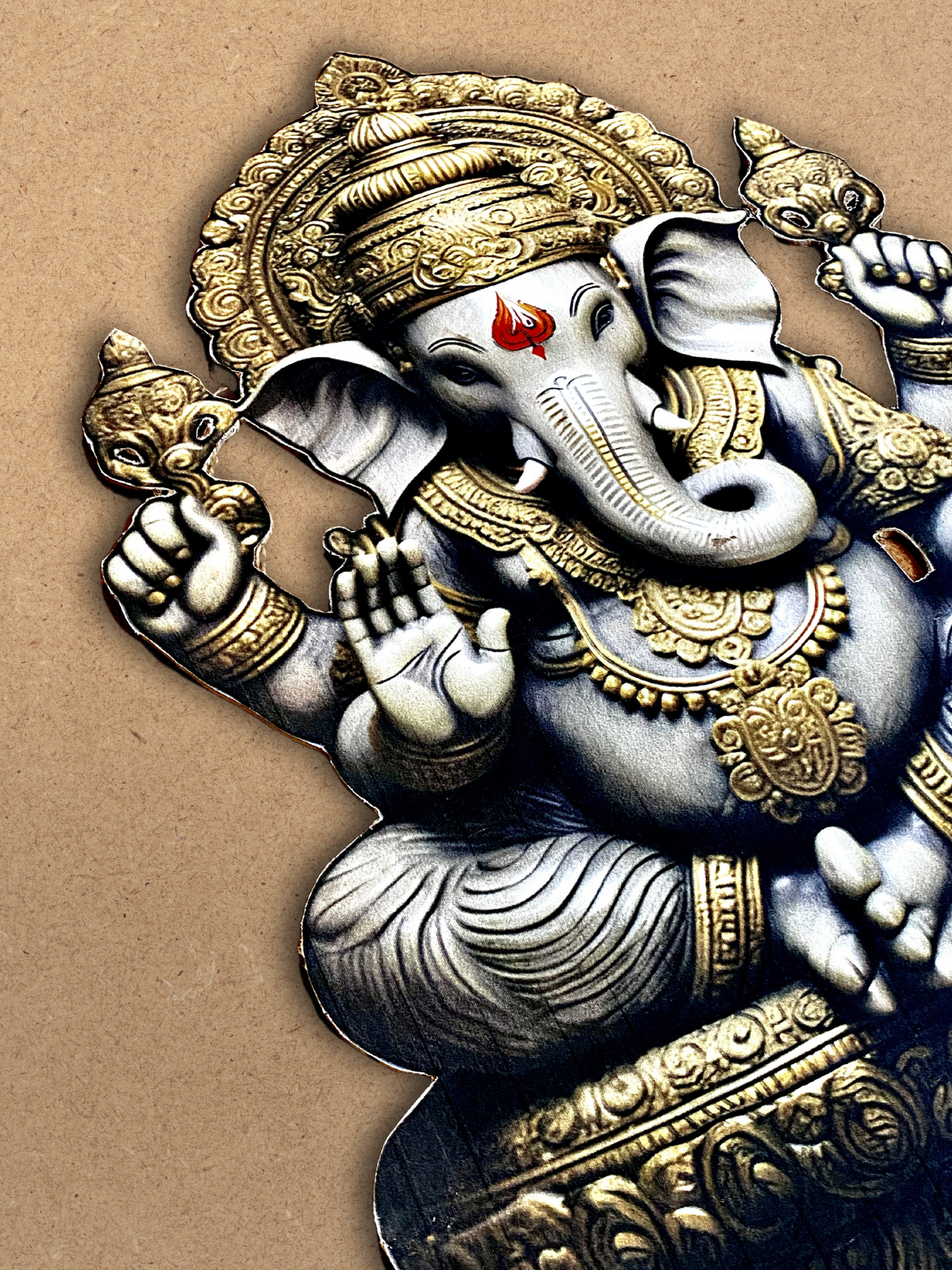 DIWALI COMBO 4 (SET OF 5 MDF 3D Ganesha Canvas Structures)