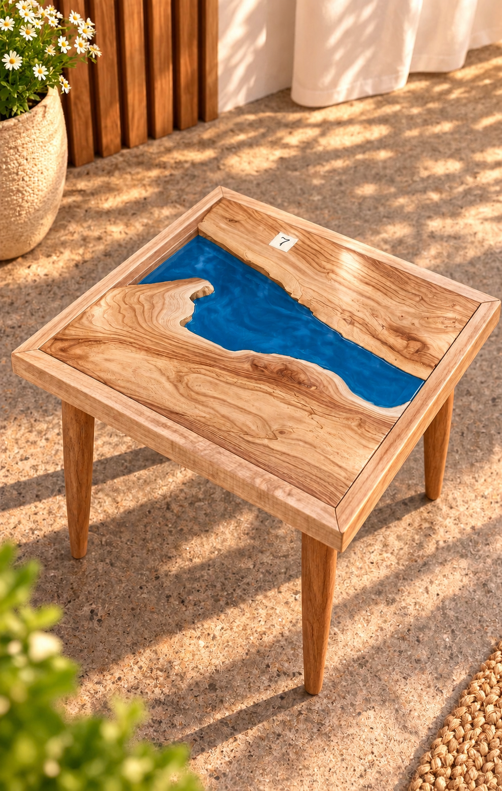 17x17" Wood River Table Base with Legs [Style 7]