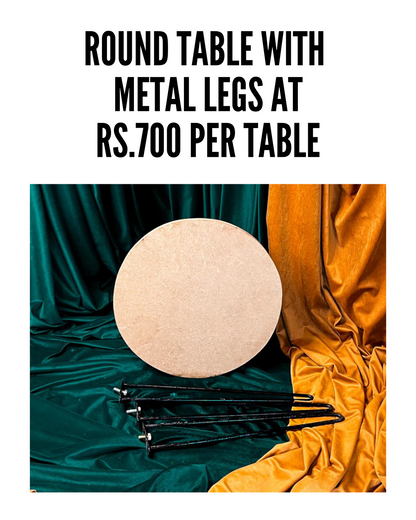 Round Table with Metal Legs (Set of 5)