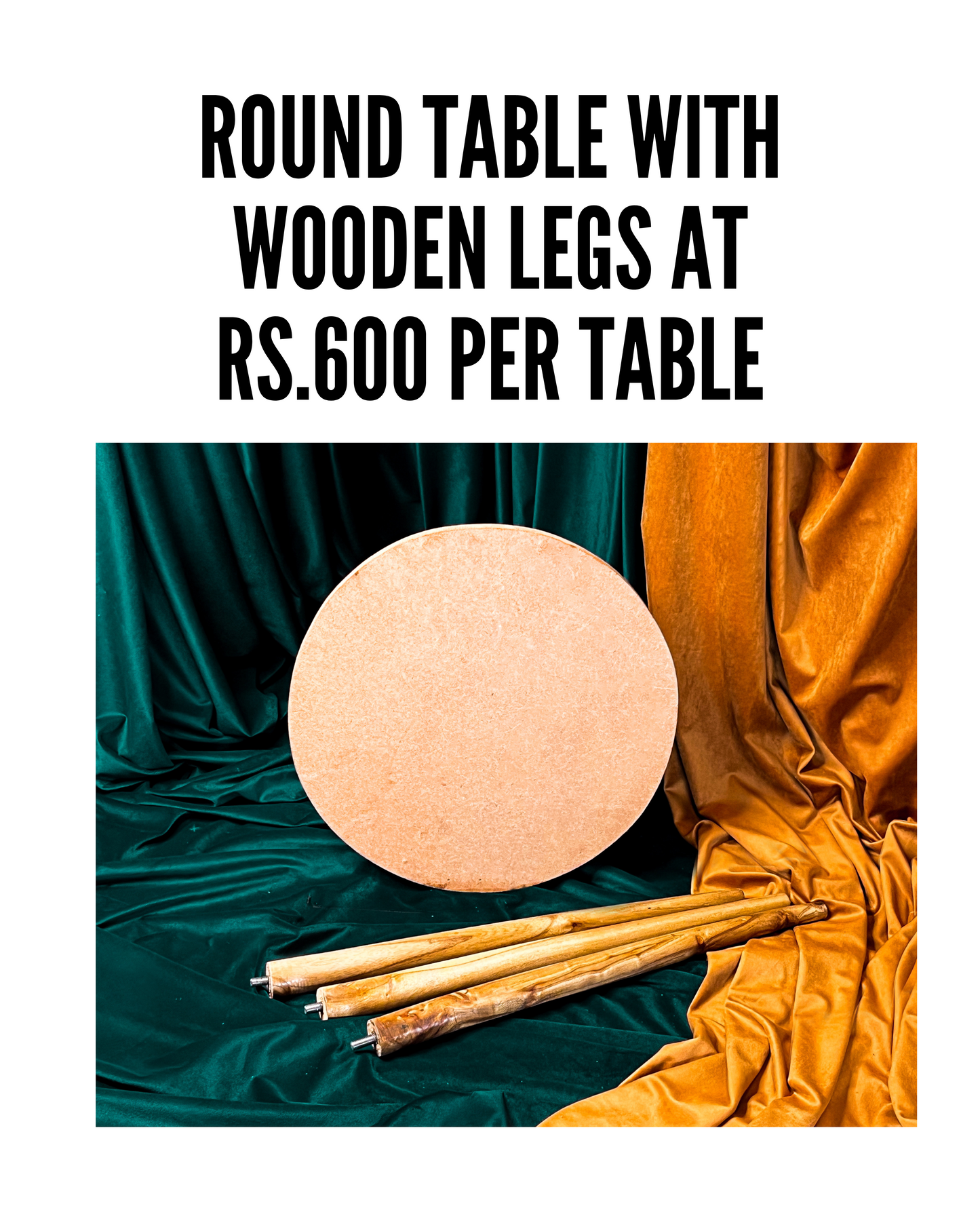 Round Table with Wooden legs (Set of 5)