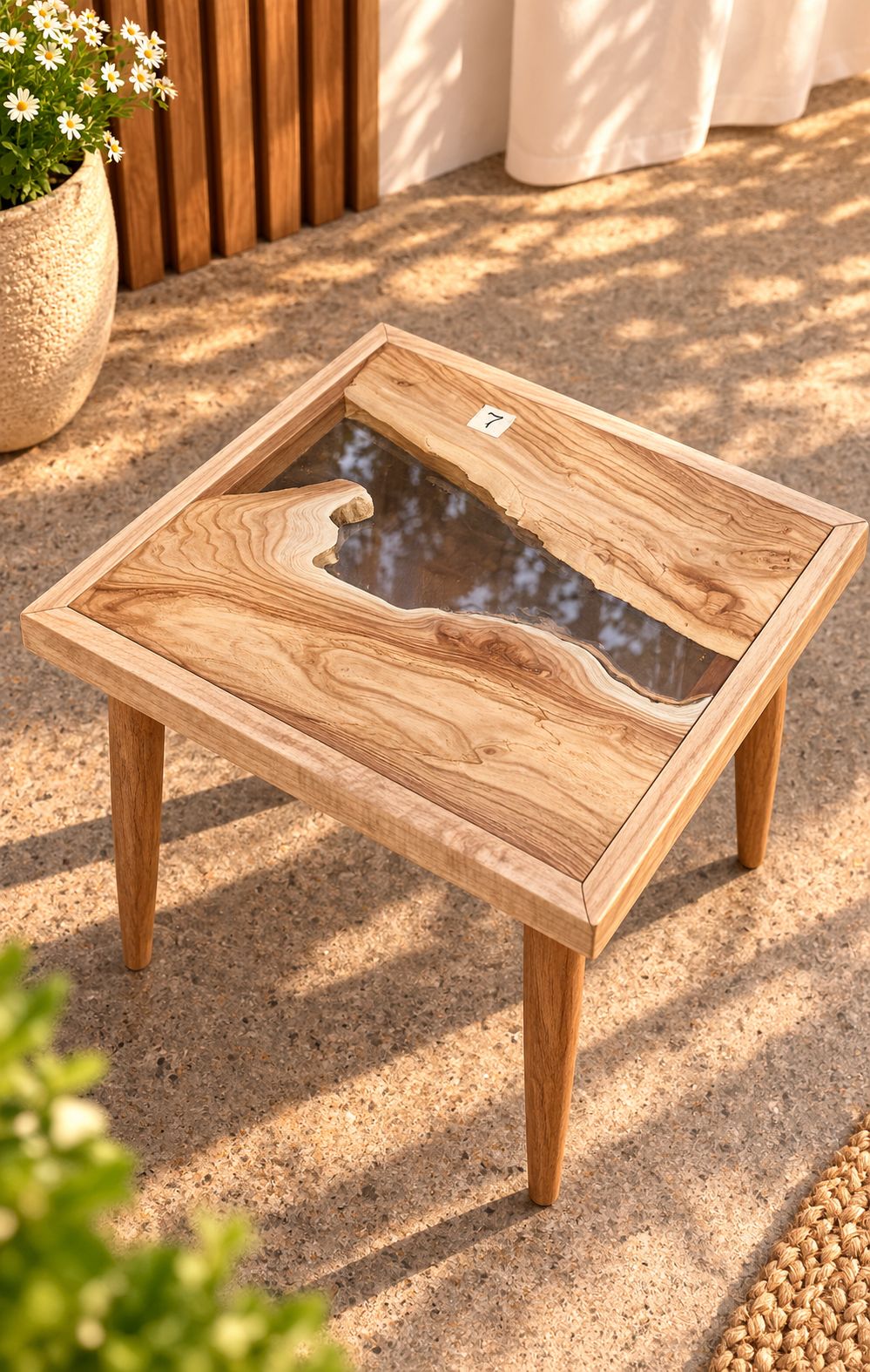 17x17" Wood River Table Base with Legs [Style 7]