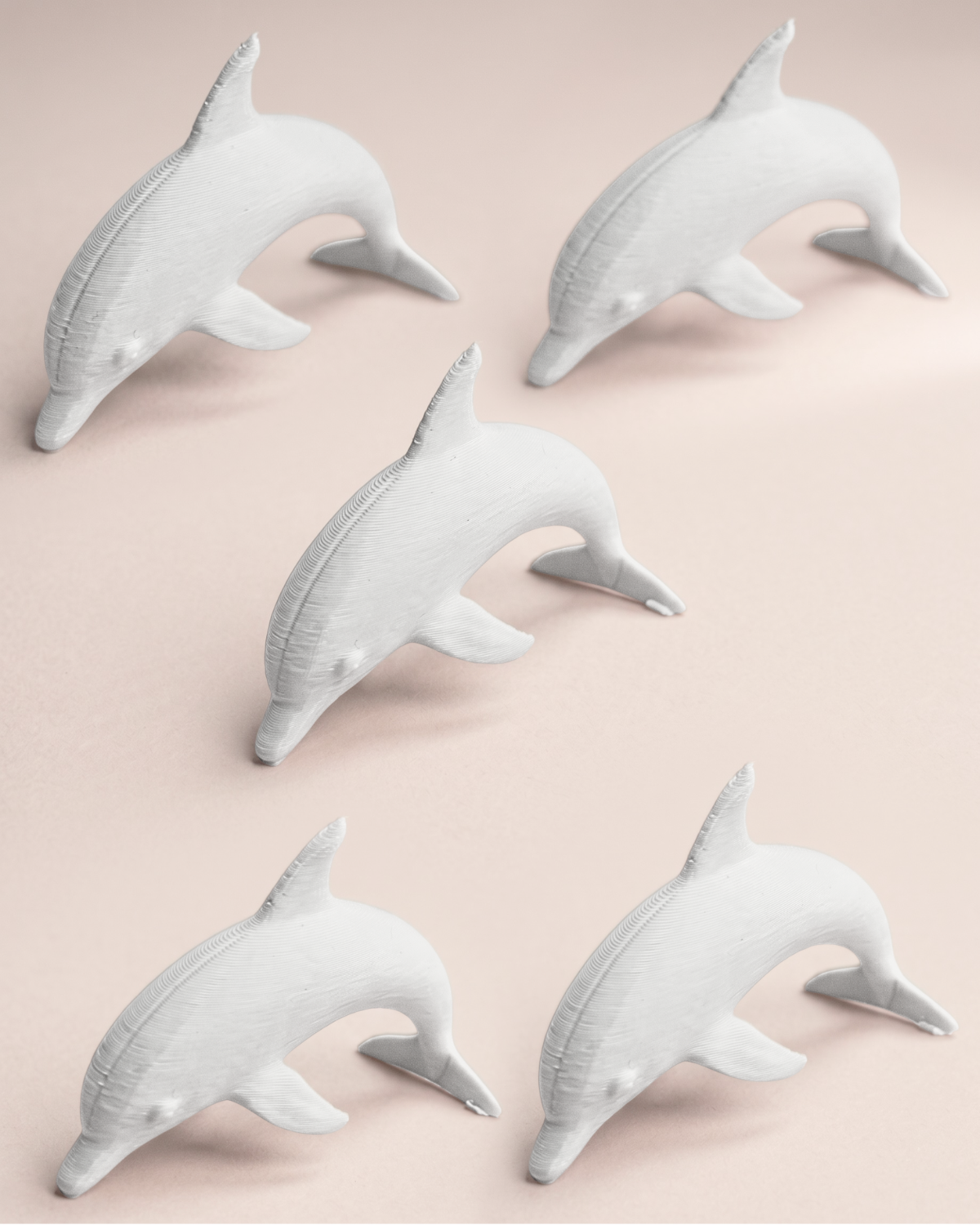 3D Printed Dolphin Miniature Figures (Set of 5)