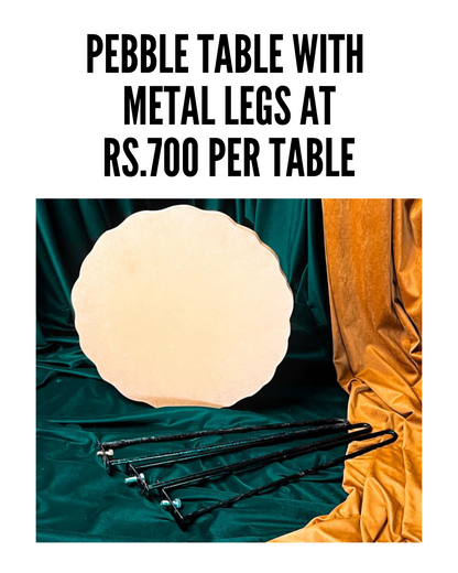 Pebble Table With Metal Legs (Set of 5)