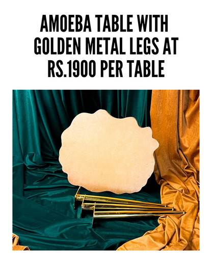 Amoeba Table with Golden Metal Legs(Set of 5)