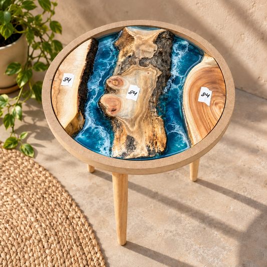 16" Framed Round River Table with Wooden Legs [Style 84]