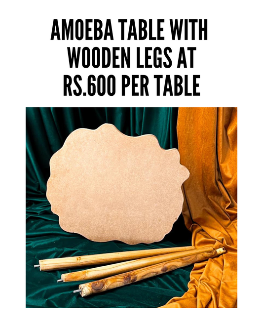 Amoeba Table With Wooden legs(Set of 5)