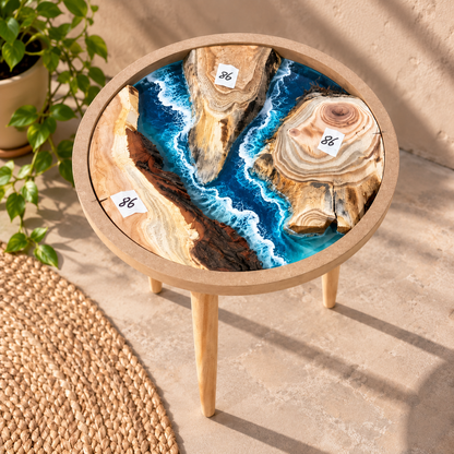 16" Framed Round River Table with Wooden Legs [Style 86]
