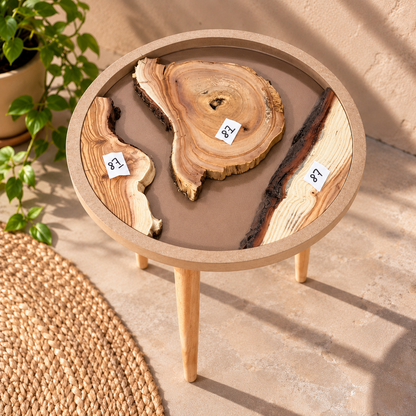 16" Framed Round River Table with Wooden Legs [Style 87]