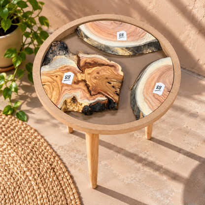 16" Framed Round River Table with Wooden Legs [Style 88]