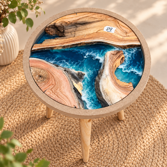 16" Framed Round River Table with Wooden Legs [Style 89]