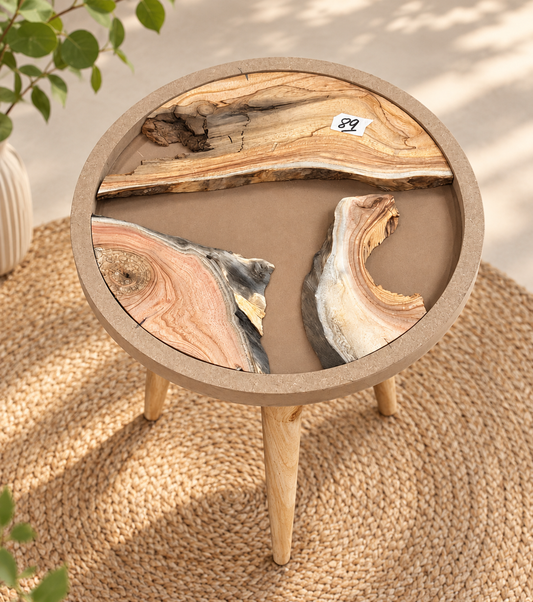 16" Framed Round River Table with Wooden Legs [Style 89]