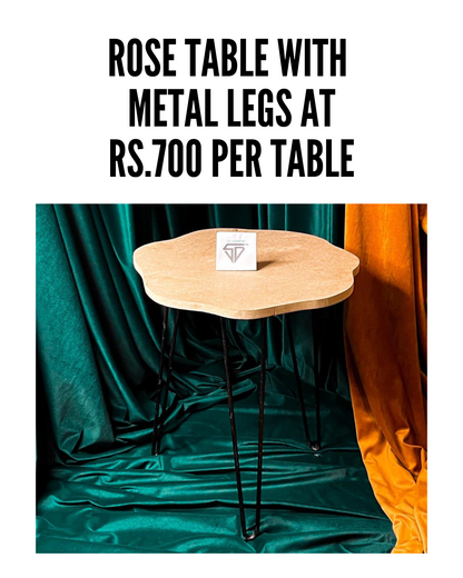 Rose Table with Metal Legs (Set of 5)