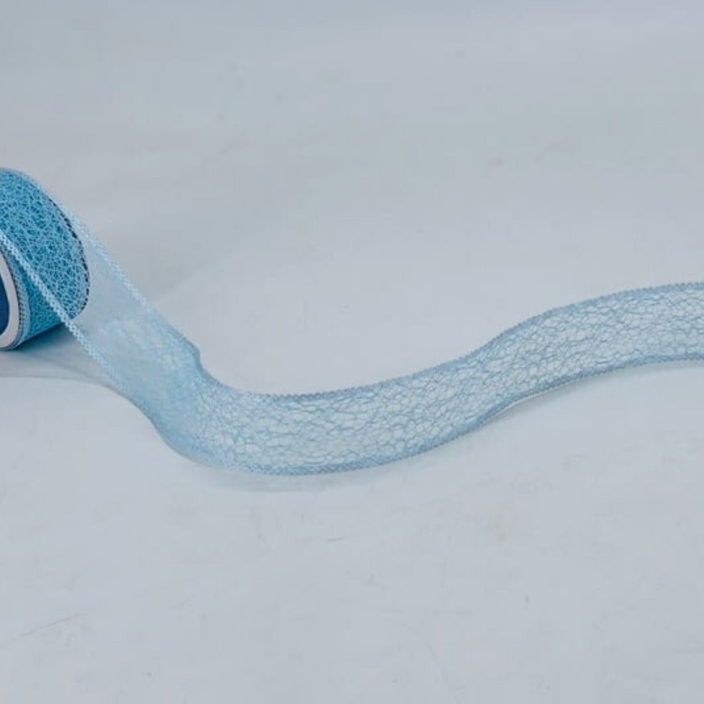 Mesh Ribbon with Scalloped Edges - Blue - 1 metre