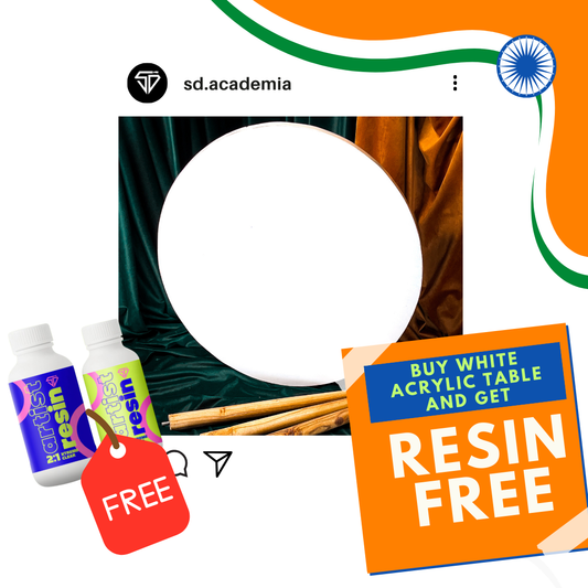 White Acrylic Table + 2:1 Resin Hardner- 300gm