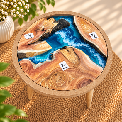 16" Framed Round River Table with Wooden Legs [Style 94]