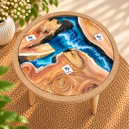 16" Framed Round River Table with Wooden Legs [Style 94]