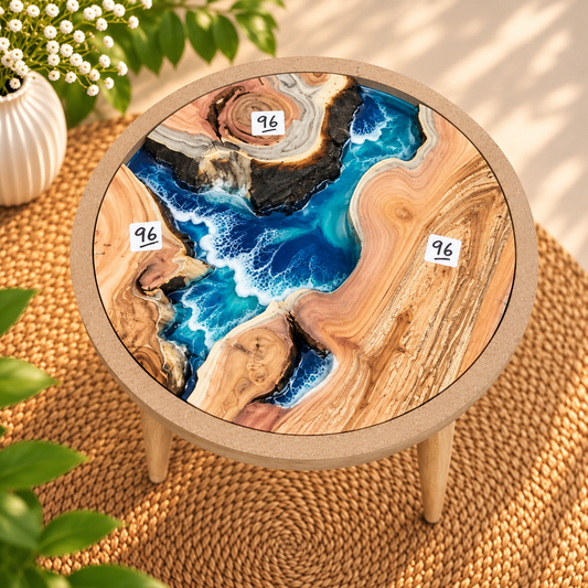 16" Framed Round River Table with Wooden Legs [Style 96]