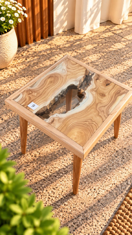 17x17" Wood River Table Base with Legs [Style 9]