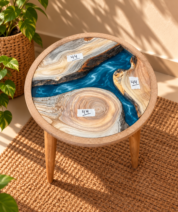 16" Framed Round River Table with Wooden Legs [Style 44]