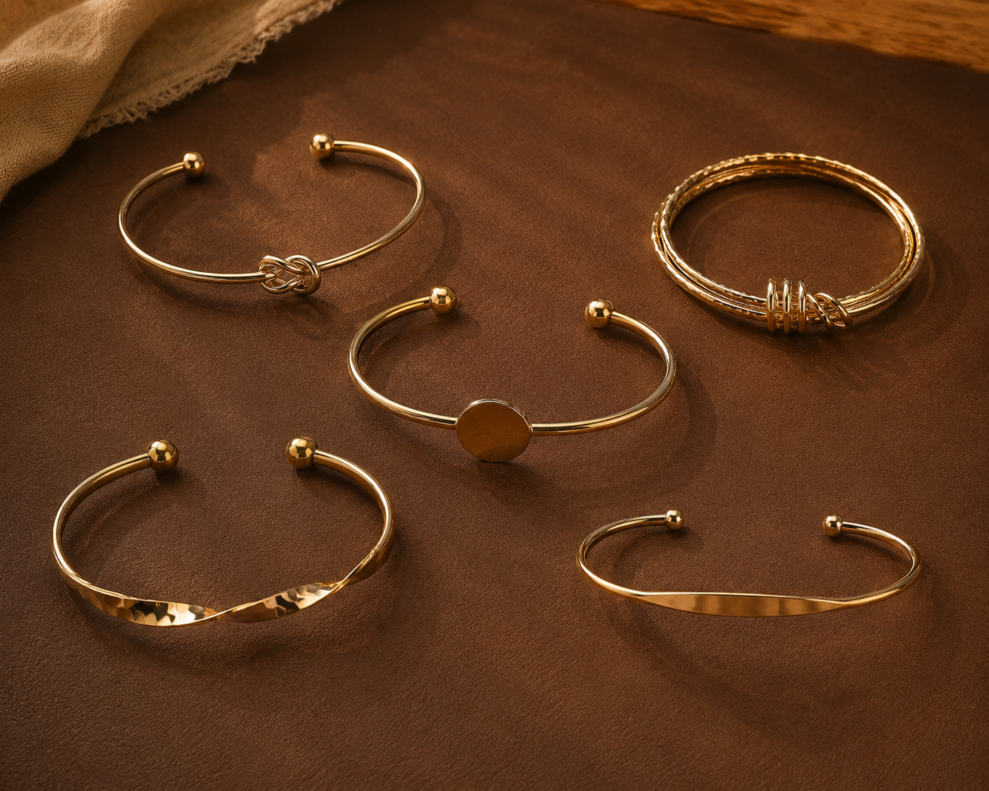 Gold Bracelet Collection (Set of 5)