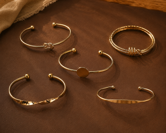 Gold Bracelet Collection (Set of 5)