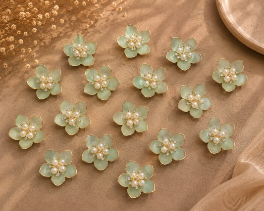 Green Pearl Flower Set (15 pcs)
