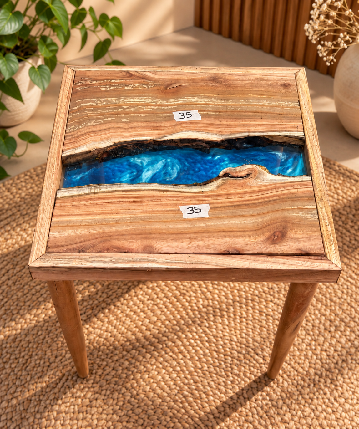 17x17" Wood River Table Base with Legs [Style 35]