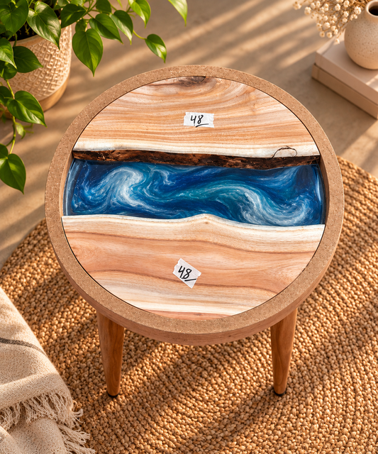 16" Framed Round River Table with Wooden Legs [Style 48]