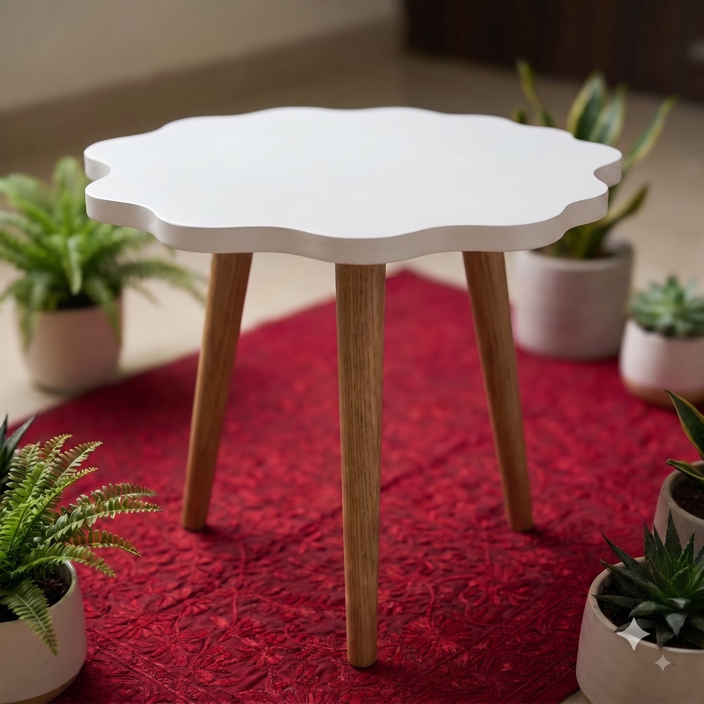Wavy Round Acrylic MDF Table