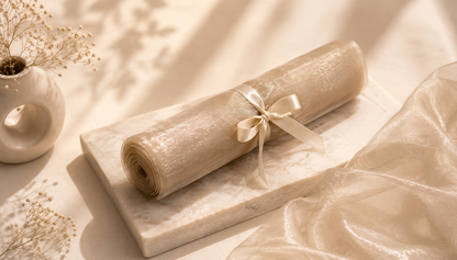 Premium Champagne Tissue Organza Net Roll | 4.5m x 120cm
