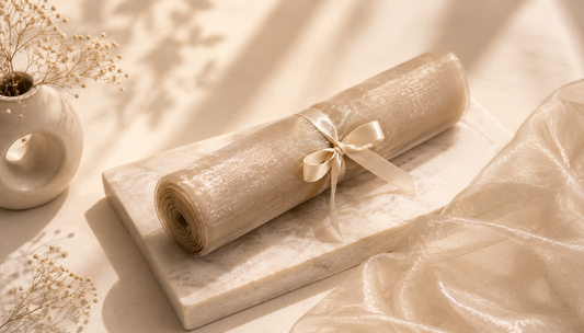 Premium Champagne Tissue Organza Net Roll | 4.5m x 120cm