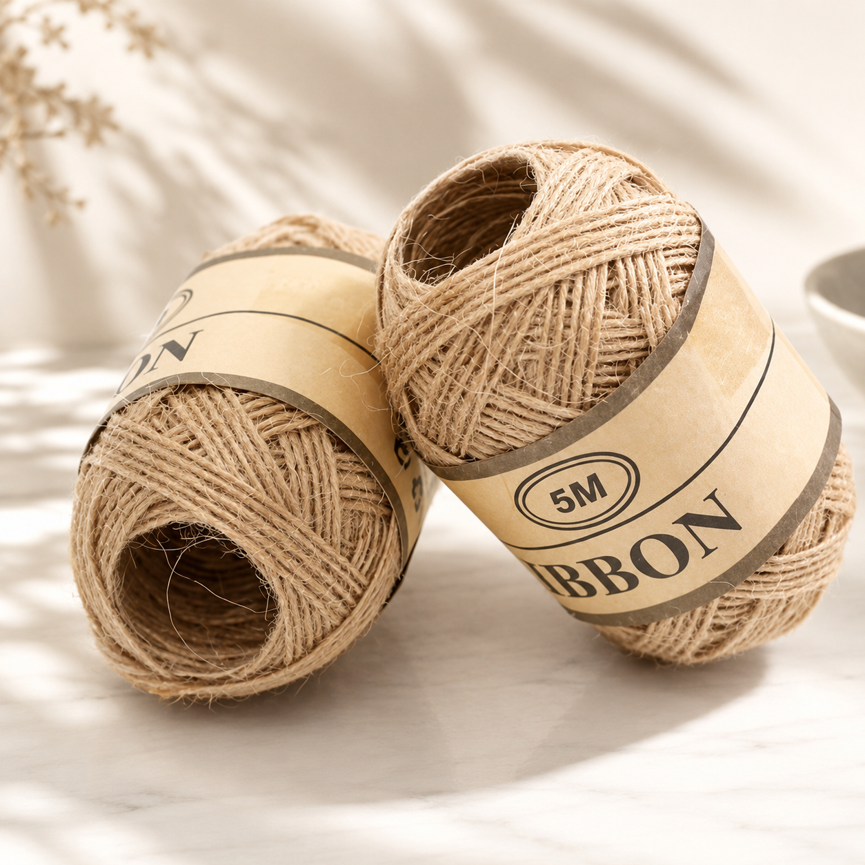 5-in-1 Natural Brown Jute Rope (5 Meters) | Heavy-Duty Eco Craft Twine