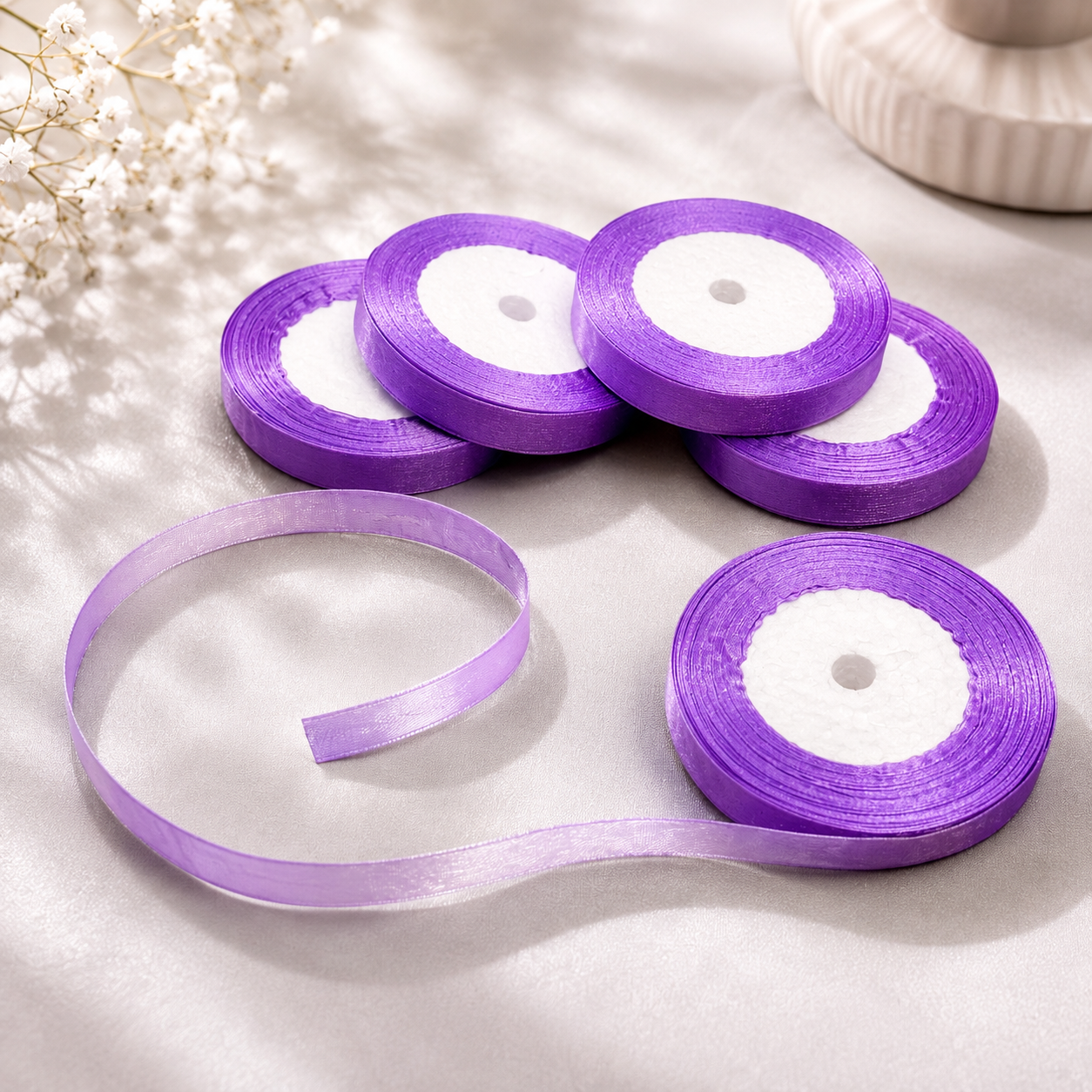 0.5 Inch Lavender Organza Ribbon (38 Yards) | Sheer Craft & Favor Ribbon