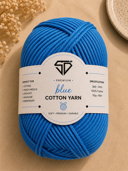 Light Blue Cotton Yarn Ball