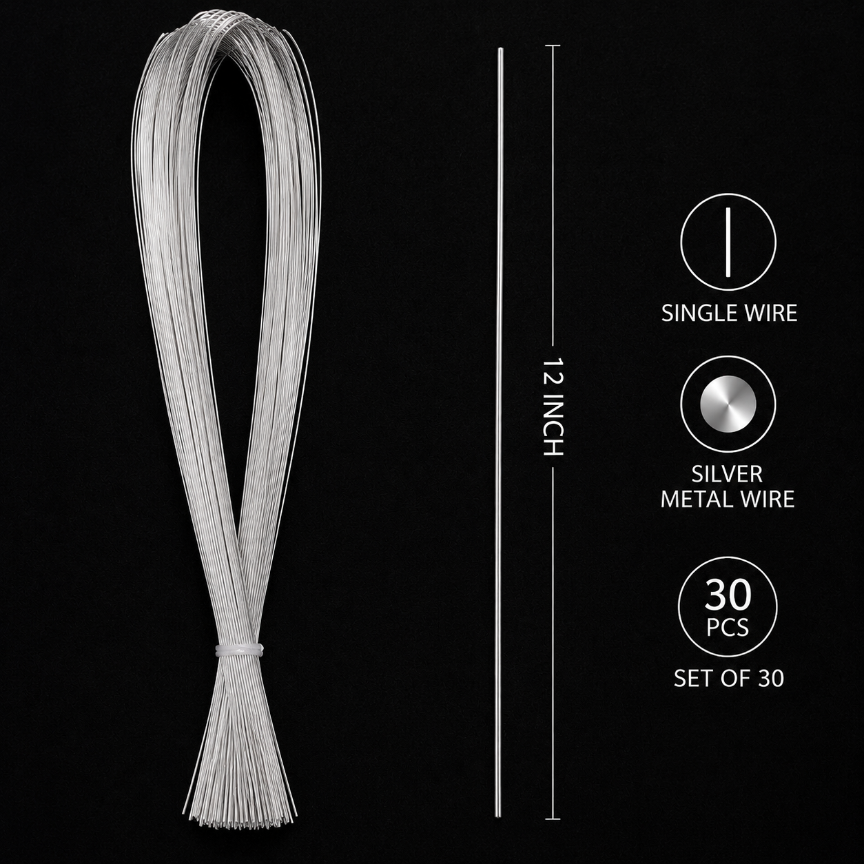 Silver Craft Wire (Set of 30)