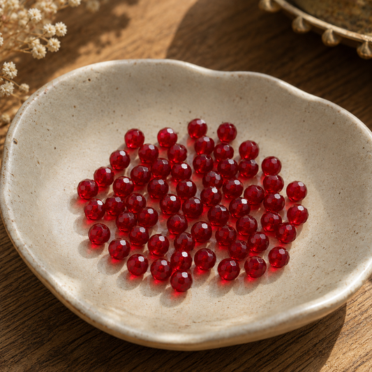 Red Faceted Craft Beads (30g Pouch)