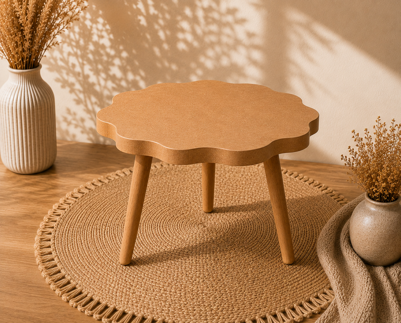 Wavy Round MDF Table